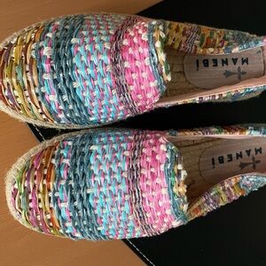 Multicolor Woven Espadrilles new in box double soles size 36